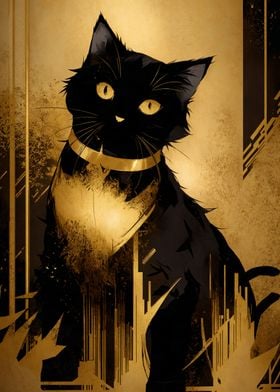 Abstract black cat