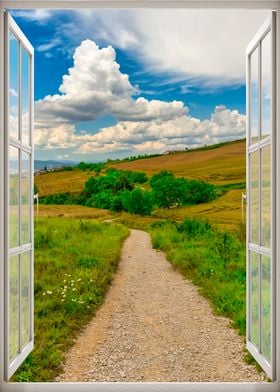 Window view field road