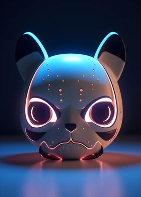 Fluorescent UV Panda Mask 