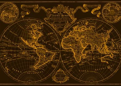 Vintage map of the world