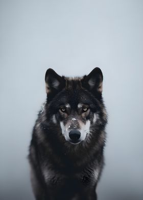 Arctic Black Snow Wolf