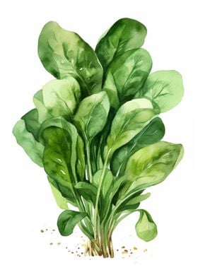 Spinach Watercolor