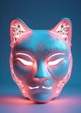 Fluorescent LED Fox Mask