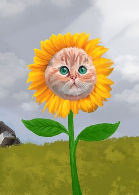 Flower with cat head