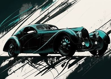 Bugatti type 57 drawing