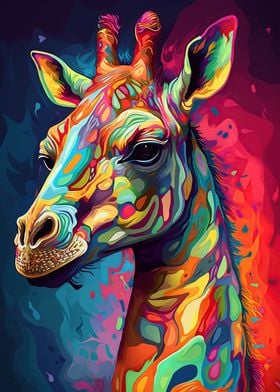 Giraffe Dreams Art Poster