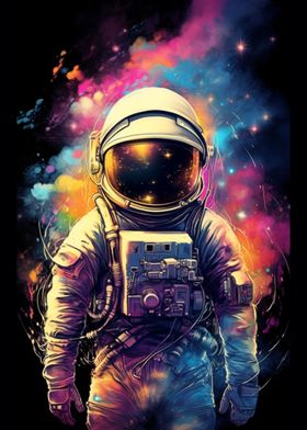 astronaut space watercolor