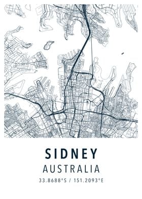 sidney simple map