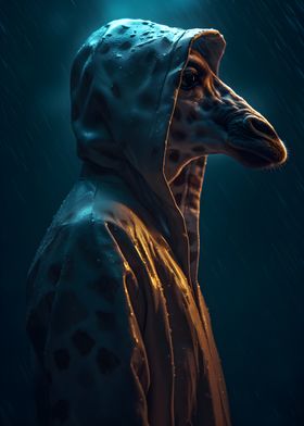 Giraffe in a Raincoat