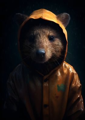 Quokka in a Raincoat