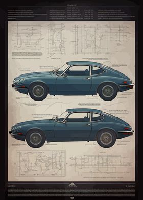 Jaguar XJS 1975 blueprint