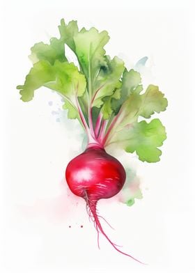 Radish Watercolor