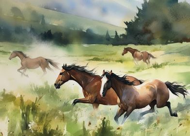 Grassland Mountain Horses