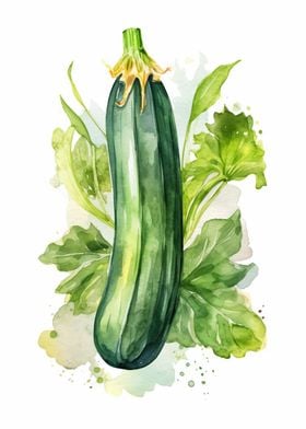 Zucchini Watercolor