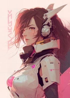 Girl in cybernetic armor