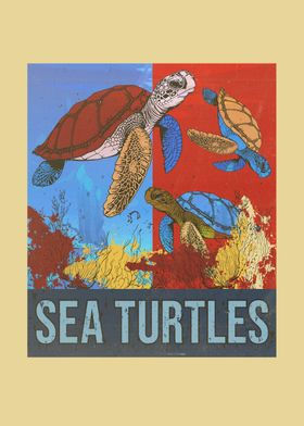 Retro Sea Turtles Gift