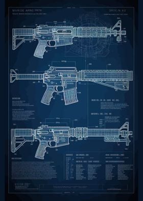 M16 rifle blueprint