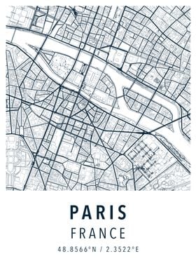 paris france simple map