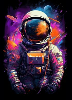 Astronaut Space Watercolor