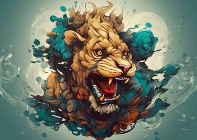 Cartoon style lion