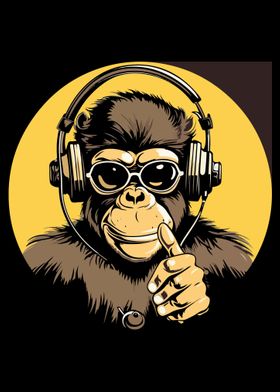 Monkey with Headphone