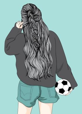 Girl with Football Match