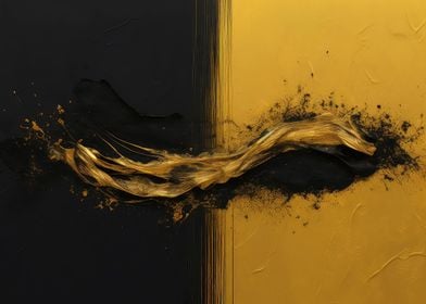  Gold and Black Abstract