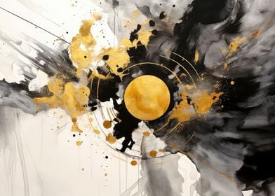 Abstract painting gold