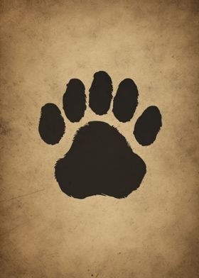 Vintage Bear Paw Print