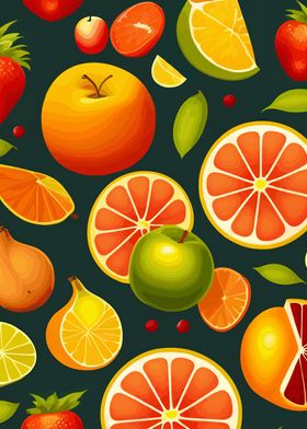 Colorful fruits pattern