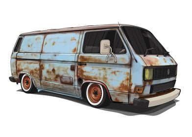 Rusty VW T3 Bus Static