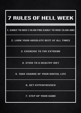 7 rules of hell week