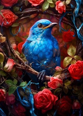Blue Bird Red Rose