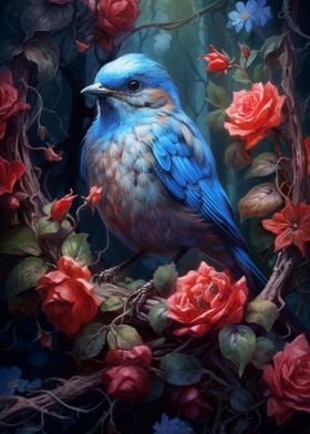 Blue Bird Red Rose