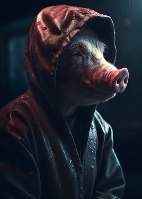Pig in a Raincoat