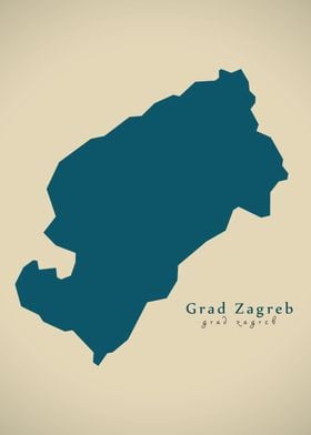 Grad Zagreb county map