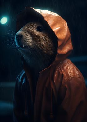 Beaver in a Raincoat