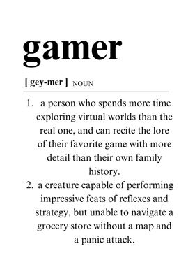 Funny Definition Gamer 