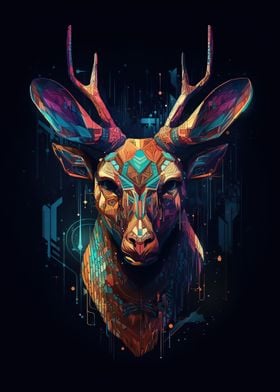 Luminous Antlers Deer Art