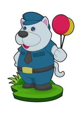 Dog Cop Balloon Police