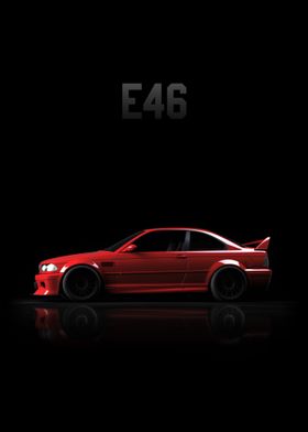 E46 Bimmer Red Dark Cars