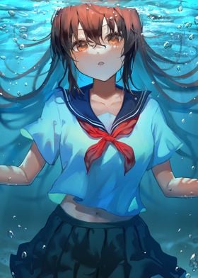 Sexy Cute Girl Anime Swim