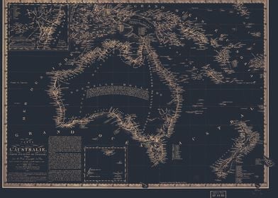 Australia vintage map 