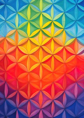 Colorful flower of life