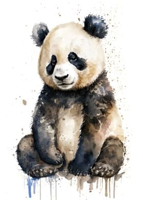 Panda in watercolor