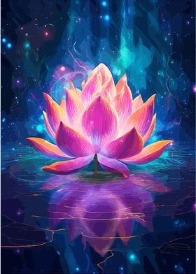 Vibrant pink lotus