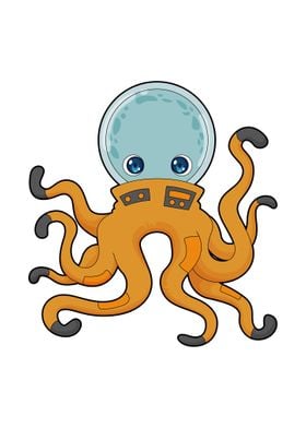 Octopus Astronaut Space