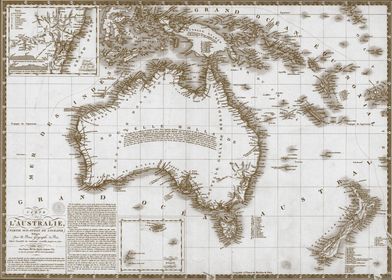 Australia vintage map 