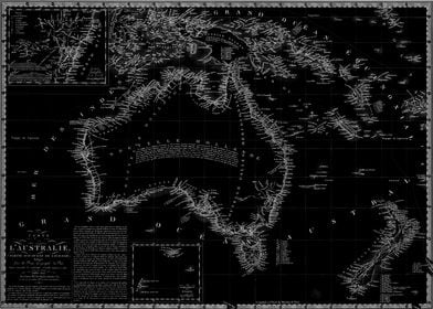 Australia vintage map 