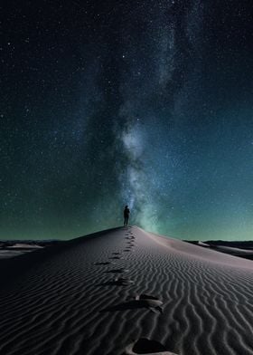 Night stars dunes